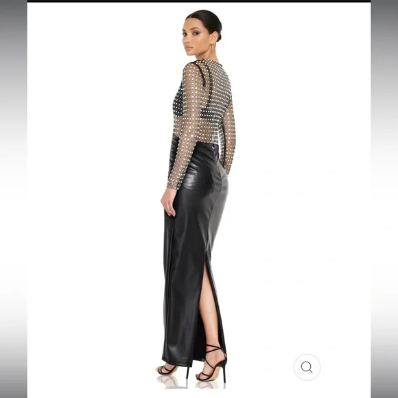 NOOKIE REBEL Faux Leather Maxi SKIRT XS BLACK - Picture 6 of 7